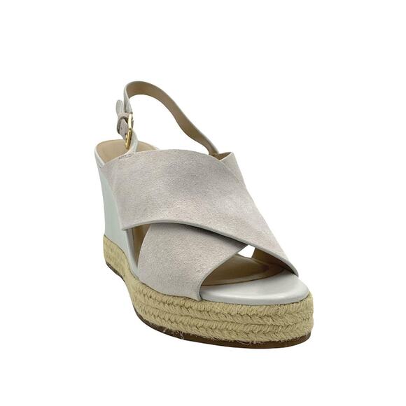 H by Halston Slingback Wedges Stella Parchment Shoes - Size 9M - Picture 1 of 9
